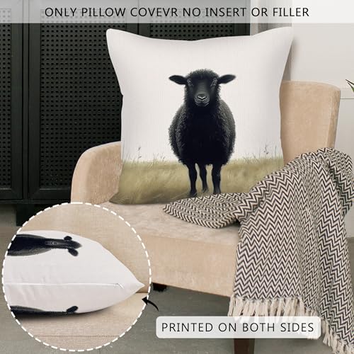 Easter Sheep Throw Pillow Cover 18x18 | Farmhouse Decor