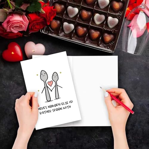 Funny Valentine's Day Card for Couples - Unique Spoon Lover Design
