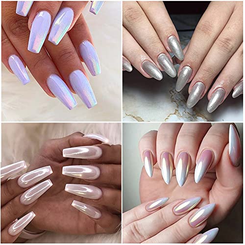 Bellecrey Laser Chrome Nail Powder Mirror Effect Pigment Art Dust Kit