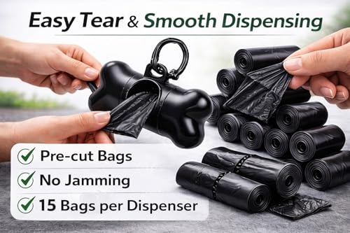 Dog Poop Bag Holder with Safety Lock - Compact Dispenser for Leash