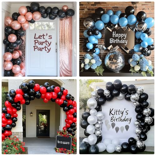 150pcs Black Balloons Kit - Latex Balloons for Parties & Events