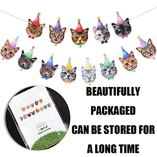 Cat Face Hanging Bunting Banner for Birthday Party Princess Decor