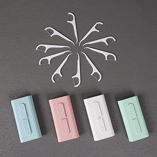 Twogemy Automatic Dental Floss Dispenser Case with 60 Refill Picks Pink