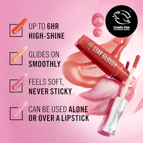 Rimmel Stay Glossy Lip Gloss - 130 Blushing Belgraves, 0.18 oz