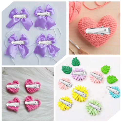Josojoou 160 Pcs Small Metal Alligator Hair Clips 0.94 Inch Silver Mini Hair Clips for Styling and DIY Crafts