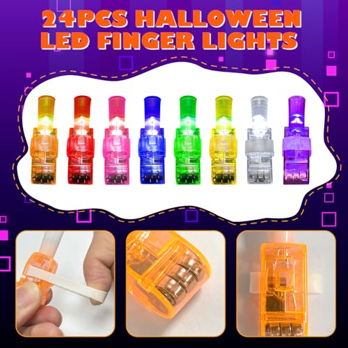 BleSky 24Pack Gamer Party Favors LED Finger Lights - Glow in the Dark Toys