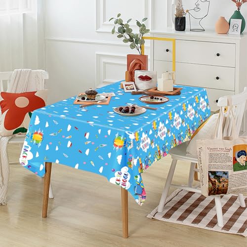 Back to School Tablecloths - 3pcs Disposable Party Supplies, 54x108 Inches
