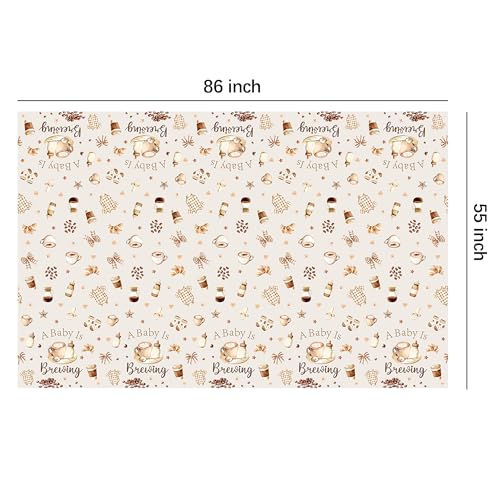 Coffee Baby Shower Tablecloth - 3Pcs 'A Baby is Brewing' Theme