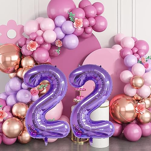 40 Inch Purple Number 14 Foil Balloon for Birthday & Party Decor
