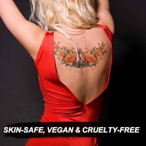 Kotbs Large Temporary Tattoos - 6 Sheet Waterproof Body Art for Chest & Back