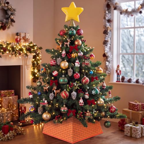 Christmas Tree Collar with Red Brick Game Design - Holiday Decor