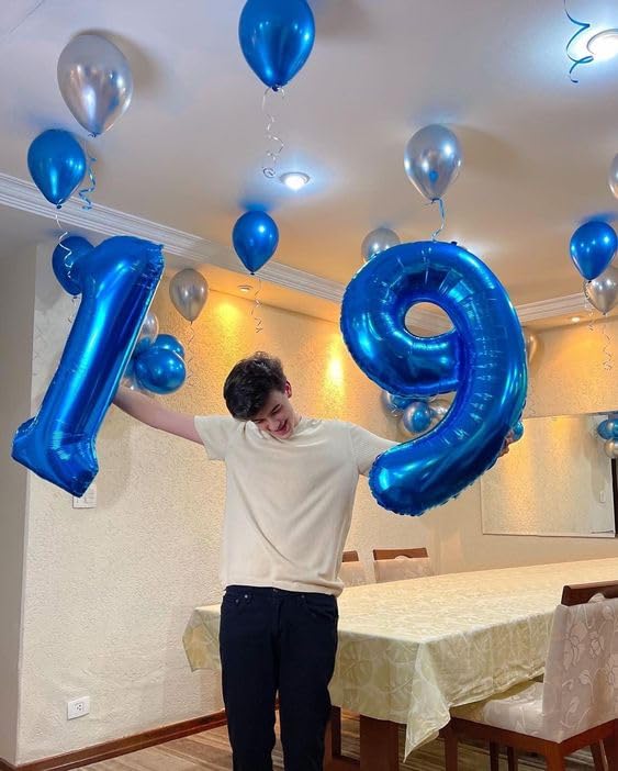 40 Inch Navy Blue Number Balloon for 1st Birthday Decorations