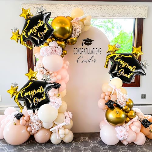 3-Pack Graduation Cap Balloons - Congrats Grad Party Decor