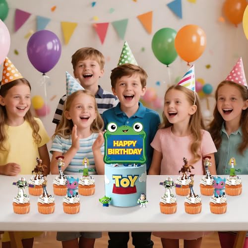 Movie Character Birthday Cake Topper Set - 13-Piece Cartoon Party Decor