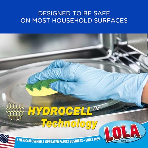 LOLA Pot Brite Heavy Duty Scrub Sponges, 2 Pack - Durable Wavy Design