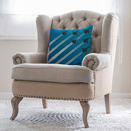 Military Fighter Jets Throw Pillow Cover – 18x18 Inch Cotton Linen