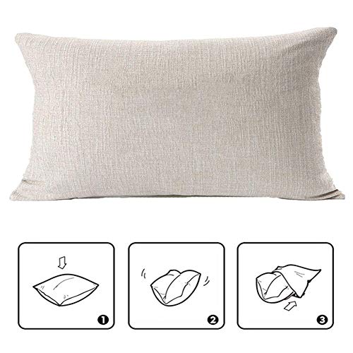 Vintage Acoustic Guitar Throw Pillow Cover, 12x20 Inch Cotton Linen Cushion