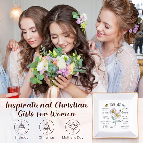 Daisy Birth Flower Jewelry Dish - Christian Gifts for Women