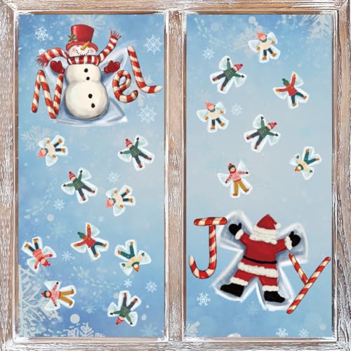 57 PCS Winter Christmas Window Cling Stickers - Cute Holiday Decor