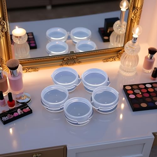 Transparent Plastic Cosmetic Jars 5g - 3 Pack Travel Sample Containers