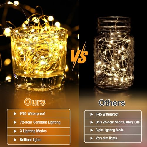 Battery Operated 6 Pack Fairy Lights - 20 LED Twinkle Lights, 7ft