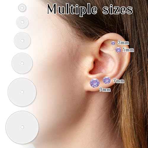 Tiesome 60 Pcs Piercing Discs Clear Silicone Pressure Pads for Bumps