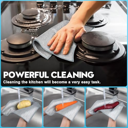 VMKBL 12-Pack Non-Scratch Wire Dishcloths - 7.87 Inch