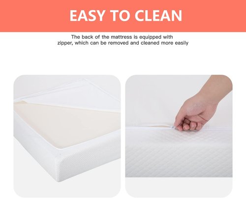 FDW 5-Inch Gel Memory Foam Mattress - Medium Firm | CertiPUR-US Certified | Pressure Relief & Cooling | White Bed in a Box