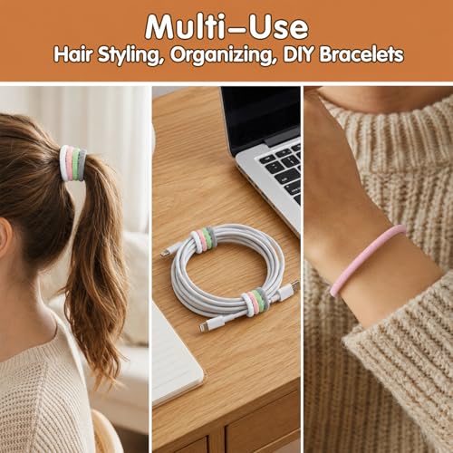 Mimoment 300Pcs Baby Hair Ties - Seamless No Damage Toddler Hair Bands
