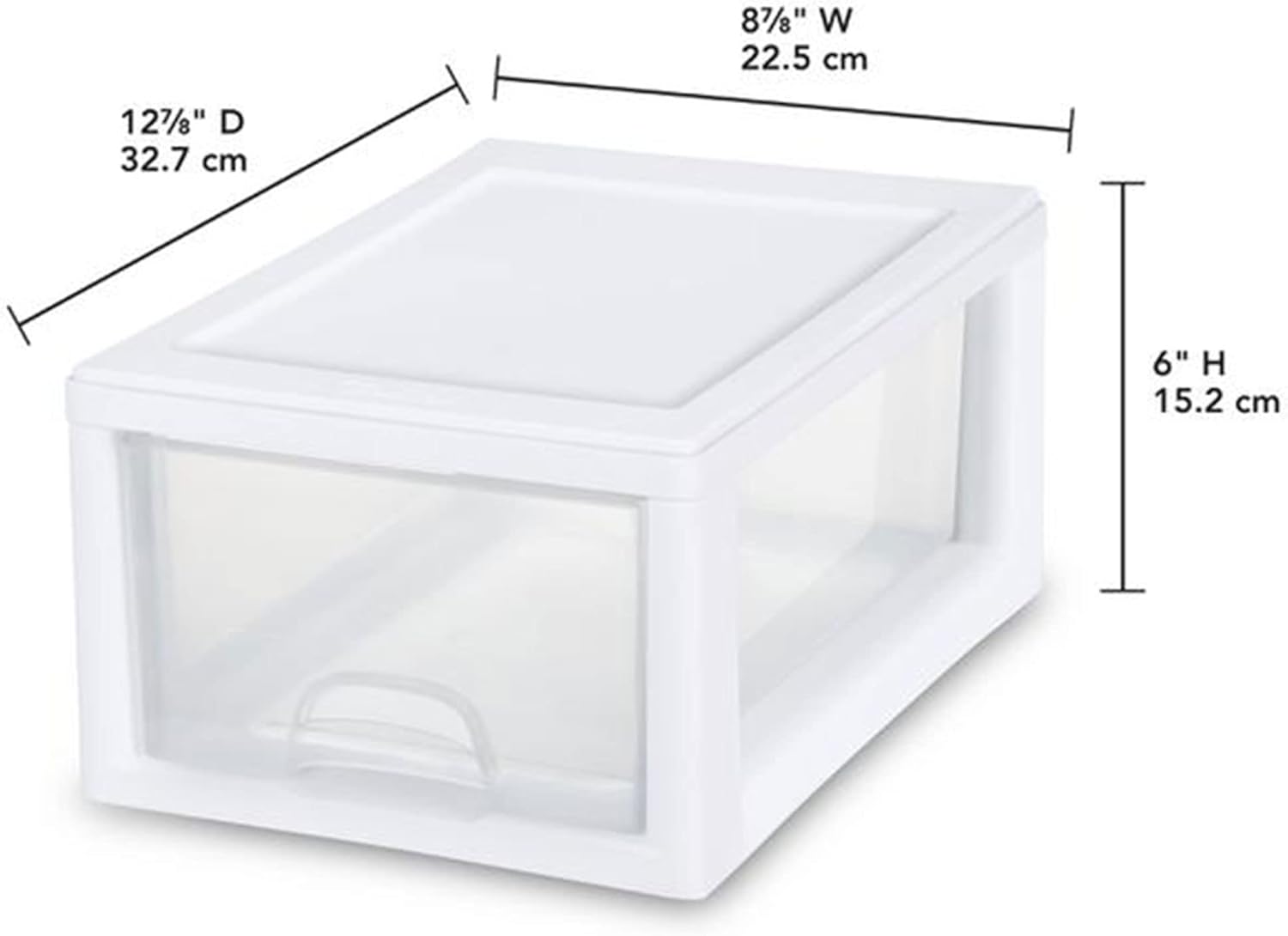 Sterilite 6-Pack Stacking Drawer Set - Clear Storage Organizers with White Frame for Clothes & Accessories