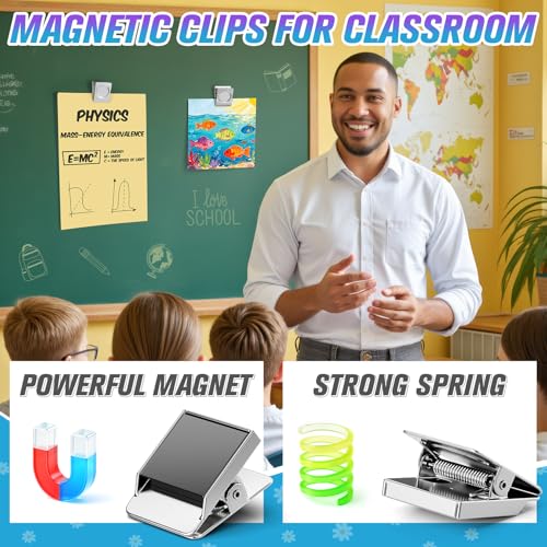 12 Pack Heavy Duty Magnetic Clips for Notes and Photos - MUKFIRM