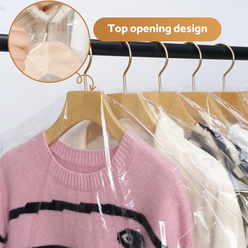 43 Pack Clear Garment Storage Bags for Clothes Dry Cleaning & Organization