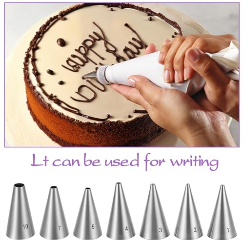 Xinjoduz 7-Piece Stainless Steel Cake Decorating Piping Tips Set