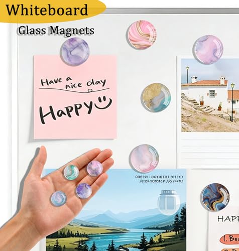 Elegant Marble Refrigerator Magnets - Cute Decorative Set of 24