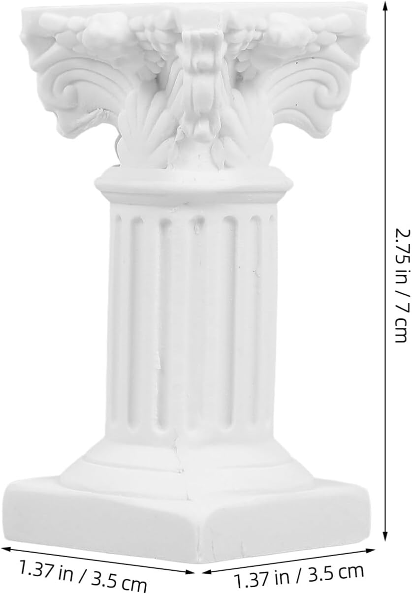 TOYANDONA Roman Pillar Statues - Elegant Greek Columns Candle Holders | 2-Piece White Resin Set