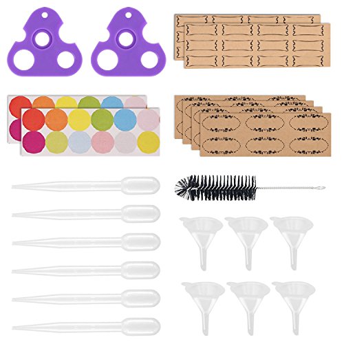 Easytle Essential Oil Opener Tool Set with Droppers Funnels and Labels
