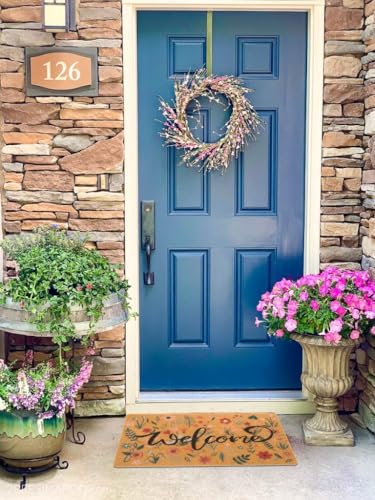 Welcome Floral Spring Doormat 17x29 Inch - Durable & Non-Slip