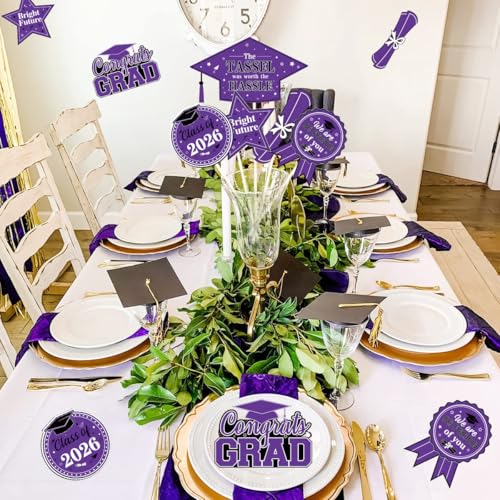 2026 Graduation Party Centerpiece Sticks - 24 Pack Table Toppers