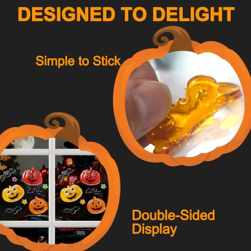 Halloween Window Gel Clings - 6 Sheets of Festive Stickers