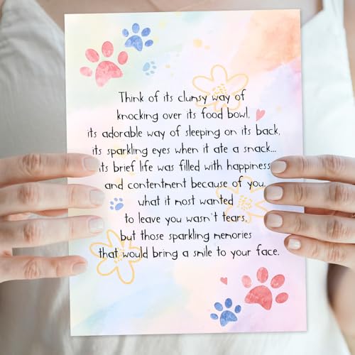 Pet Sympathy Card for Dog & Cat Loss - Rainbow Bridge Design