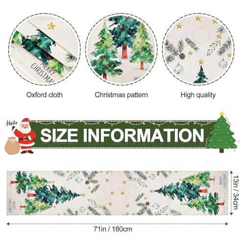 Christmas Table Runner 13x71 Inch - Festive Holiday Decor