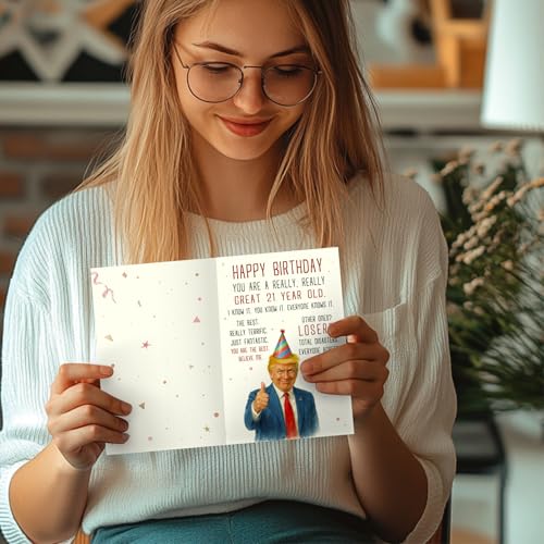 Funny 21st Birthday Card for Him or Her - Premium Quality Keepsake