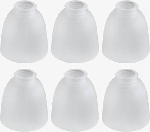 Ceiling Fans Glass Shade Replacements, 6-Pack Lampshades Light Shade Covers White Frosted Glass for Chandelier, 4.92"High, 4.72"Diameter, 1.65 "Fitter, Bell Shaped Shade Globes