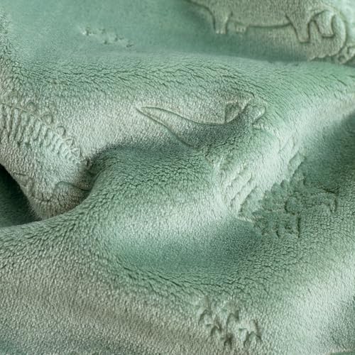 BORITAR Ultra Soft Baby Blanket - 3D Elephant Design, Sage Green, 30x40