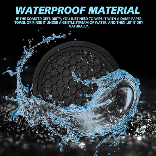 Non-Slip Car Cup Holder Coasters - 4 PCS Honeycomb Design