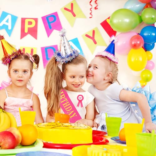 Chanaco Hot Pink Birthday Crown and Sash Set for Women & Girls