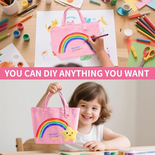 Pink Mini Tote Bags Bulk - 12 Pack Reusable Canvas Bags for DIY