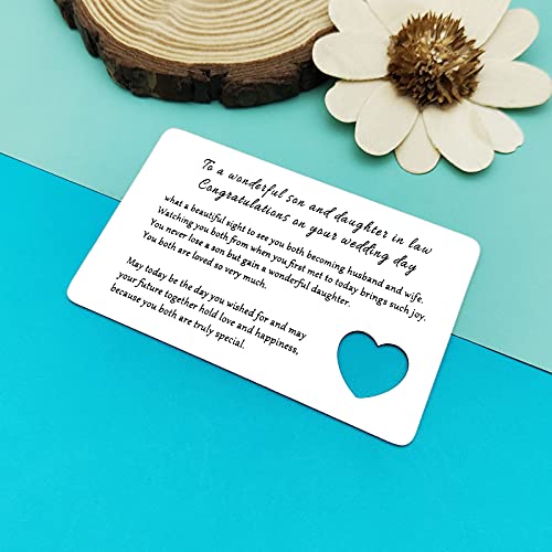 Engraved Wedding Wallet Card for Son & Daughter-in-Law Gift
