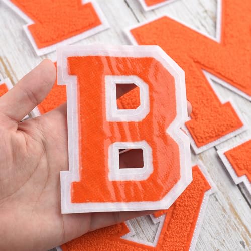 4.5" Orange Chenille Letter Patch Y - Iron-On Varsity Applique