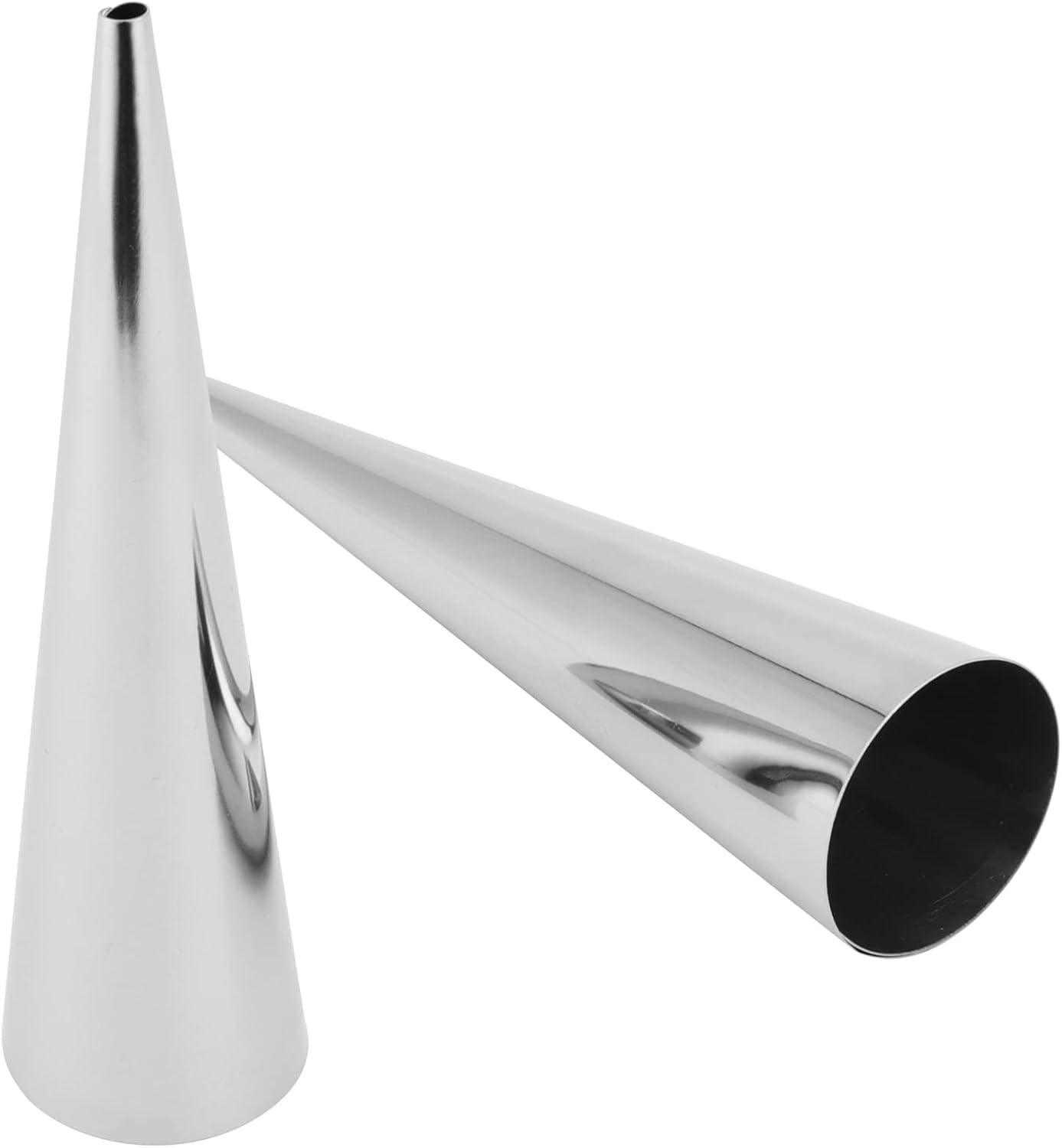 Skiennix Cream Horn Forms - 40 PCS Stainless Steel Cannoli Tubes with Cleaning Brush | 1.4 x 5.5 Inch Silver